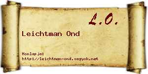 Leichtman Ond névjegykártya